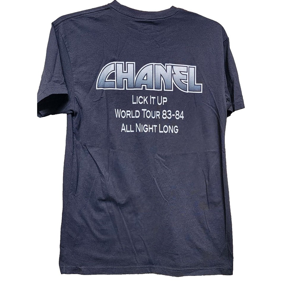 Chanel Lick It Up All Night Long World Tour Tee 1983-1984 Black Size M - Picture 3 of 5